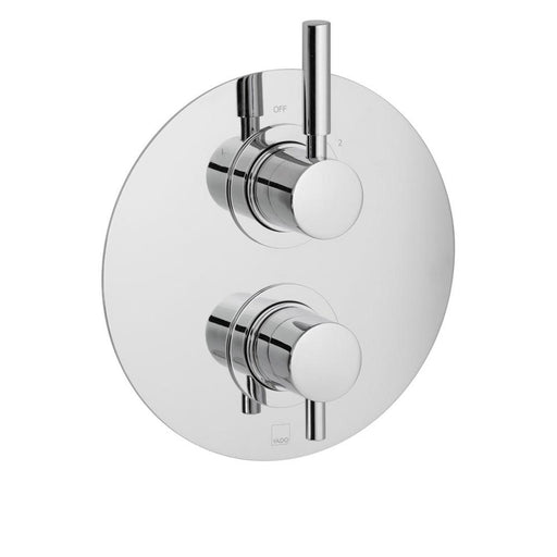 Vado DX Origins 2 Outlet, 2 Handle Concealed Thermostatic Valve with Round Backplate - Unbeatable Bathrooms