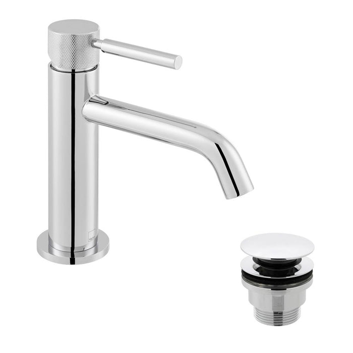 Vado Origins Slimline Mono Basin Mixer with Knurled Handle and Universal Waste - Unbeatable Bathrooms