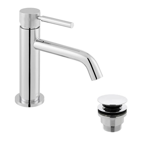 Vado Origins Slimline Mono Basin Mixer with Knurled Handle and Universal Waste - Unbeatable Bathrooms