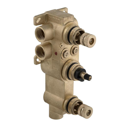 Vado Shower Valve Body For Tablet Concealed Three Outlet,Three Handle Thermostatic Shower Valve with All-Flow Function - Unbeatable Bathrooms