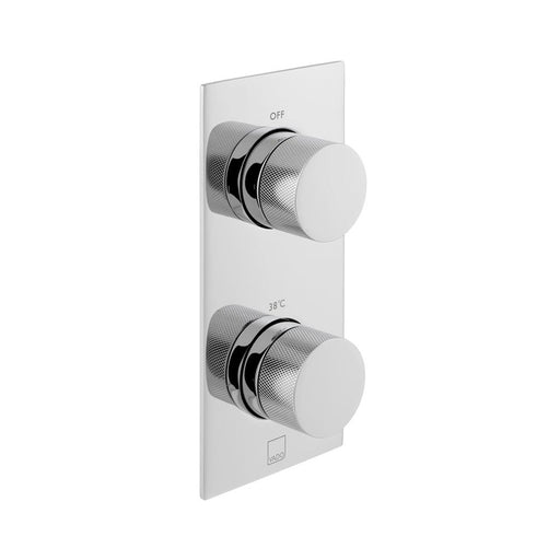 Vado Knurled 2 Outlet, 2 Handle Thermostatic Valve with All-Flow Function - Unbeatable Bathrooms