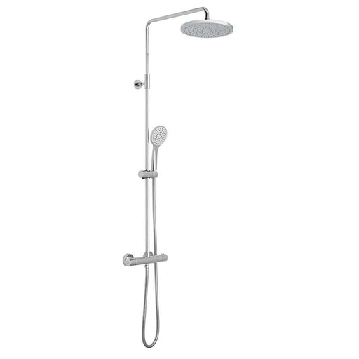 Vado Velo Round Thermostatic Mixer Shower with Adjustable Slider & Fixed Overhead - Unbeatable Bathrooms