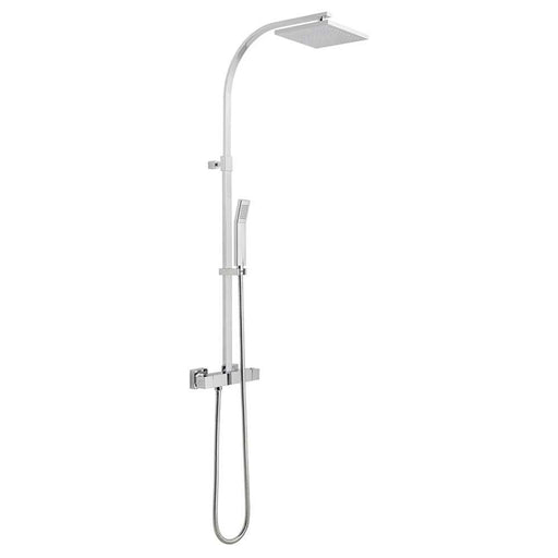 Vado Velo Square Thermostatic Mixer Shower with Adjustable Slider & Fixed Overhead - Unbeatable Bathrooms