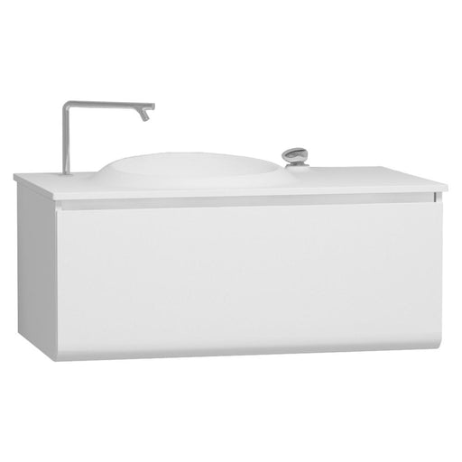 Vitra Istanbul Infinit 1000/1200mm Vanity Unit - Wall Hung 1 Drawer Unit with Infinity Mineral Cast Basin - Unbeatable Bathrooms