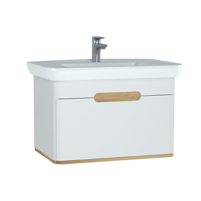 Vitra Sento 650/800/1000mm Vanity Unit - Wall Hung 1 Drawer Unit - Unbeatable Bathrooms