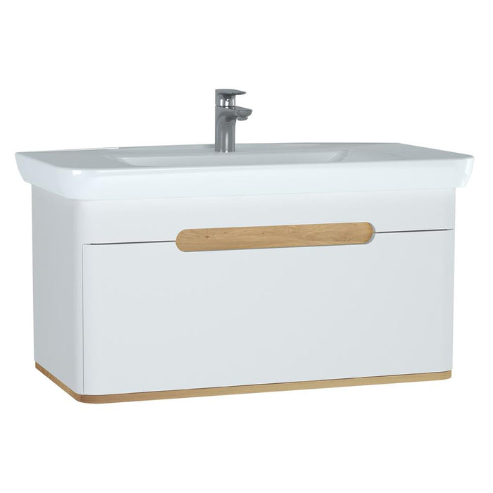 Vitra Sento 650/800/1000mm Vanity Unit - Wall Hung 1 Drawer Unit - Unbeatable Bathrooms