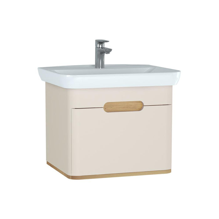 Vitra Sento 650/800/1000mm Vanity Unit - Wall Hung 1 Drawer Unit - Unbeatable Bathrooms