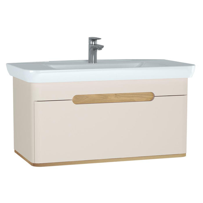 Vitra Sento 650/800/1000mm Vanity Unit - Wall Hung 1 Drawer Unit - Unbeatable Bathrooms