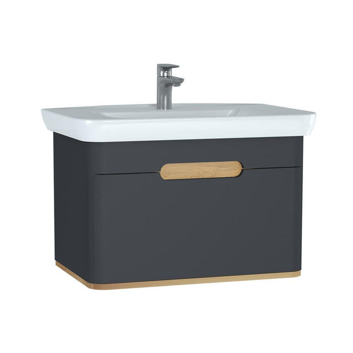 Vitra Sento 650/800/1000mm Vanity Unit - Wall Hung 1 Drawer Unit - Unbeatable Bathrooms