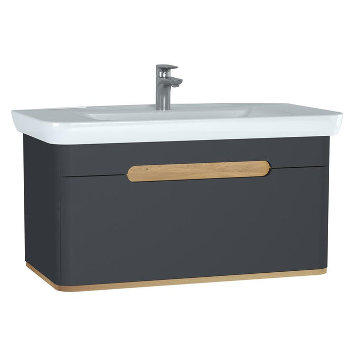 Vitra Sento 650/800/1000mm Vanity Unit - Wall Hung 1 Drawer Unit - Unbeatable Bathrooms