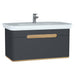 Vitra Sento 650/800/1000mm Vanity Unit - Wall Hung 1 Drawer Unit - Unbeatable Bathrooms
