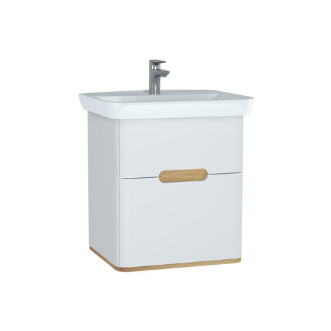 Vitra Sento 650/800/1000mm Vanity Unit - Wall Hung 2 Drawer Unit - Unbeatable Bathrooms