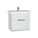 Vitra Sento 650/800/1000mm Vanity Unit - Wall Hung 2 Drawer Unit - Unbeatable Bathrooms
