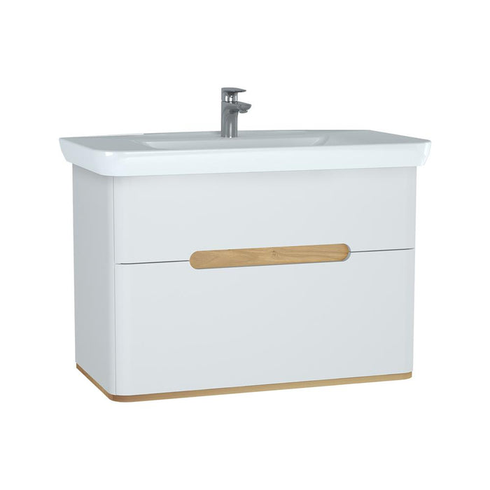 Vitra Sento 650/800/1000mm Vanity Unit - Wall Hung 2 Drawer Unit - Unbeatable Bathrooms
