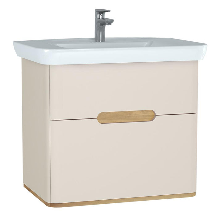 Vitra Sento 650/800/1000mm Vanity Unit - Wall Hung 2 Drawer Unit - Unbeatable Bathrooms