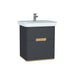 Vitra Sento 650/800/1000mm Vanity Unit - Wall Hung 2 Drawer Unit - Unbeatable Bathrooms