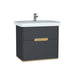 Vitra Sento 650/800/1000mm Vanity Unit - Wall Hung 2 Drawer Unit - Unbeatable Bathrooms