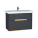 Vitra Sento 650/800/1000mm Vanity Unit - Wall Hung 2 Drawer Unit - Unbeatable Bathrooms