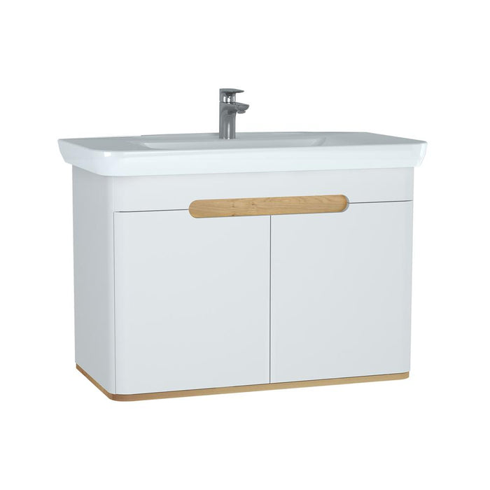 Vitra Sento 650/800/1000mm Vanity Unit - Wall Hung 2 Door Unit - Unbeatable Bathrooms