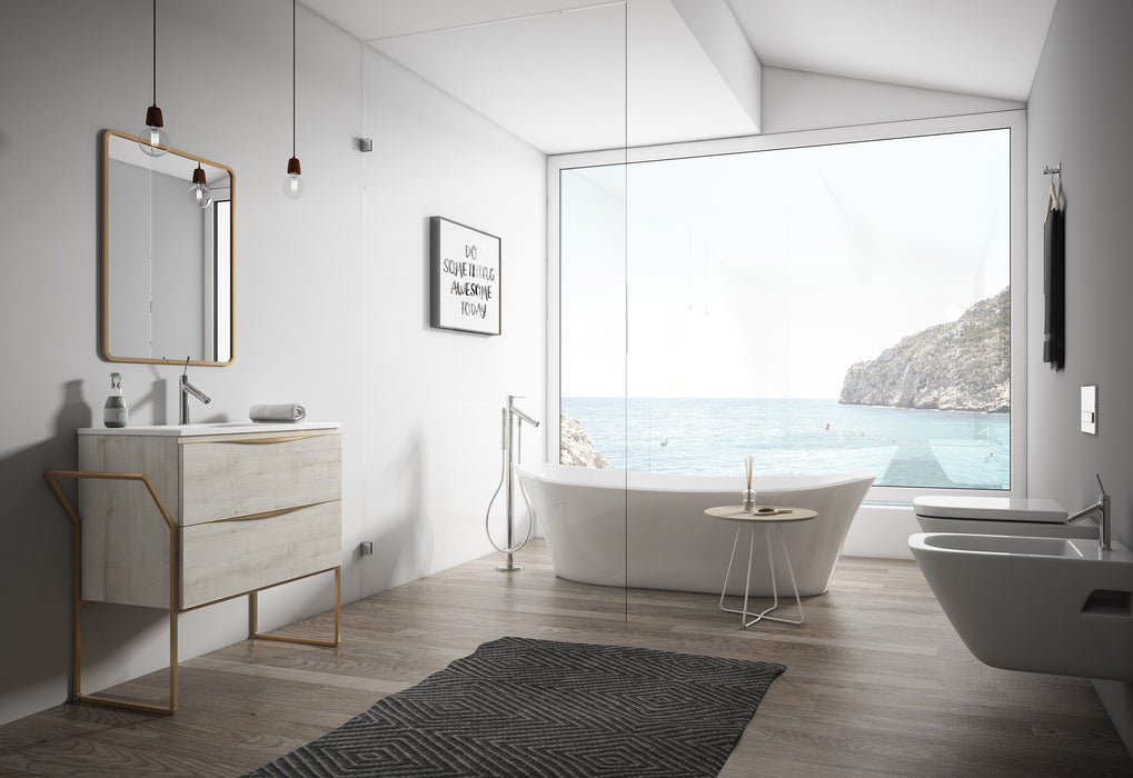 Vogue 1000mm Vanity Unit - Floor Standing & Wall Hung 2 Drawer Unit - Unbeatable Bathrooms