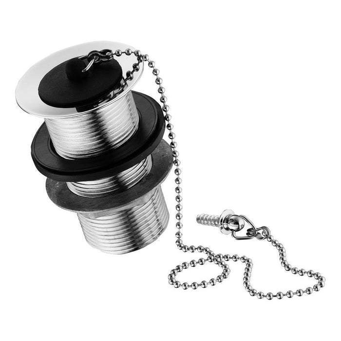 Armitage Shanks Waste 1-1/4inch Waste With Bead Chain and Plug 80mm Unslotted Tail, Screw Stay - Unbeatable Bathrooms