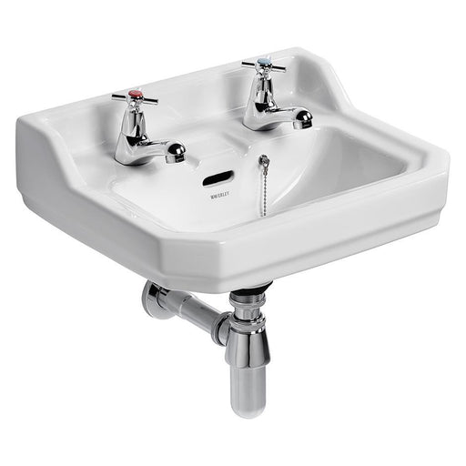 Ideal Standard Waverley 45cm handrinse washbasin - two tapholes - Unbeatable Bathrooms