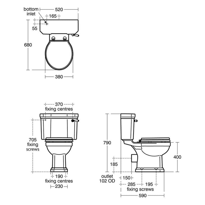 Ideal Standard Waverley Close Coupled Toilet & Seat - Unbeatable Bathrooms