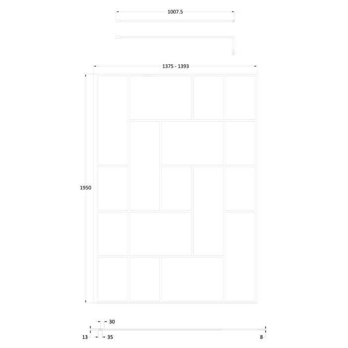 Hudson Reed Abstract Wetroom Screen - Unbeatable Bathrooms